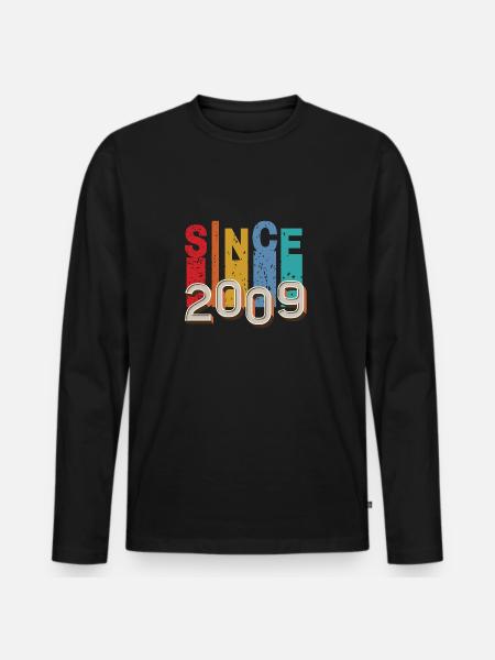 Since 2009 retro - Men's Premium Organic Long Sleeve Shirt - black