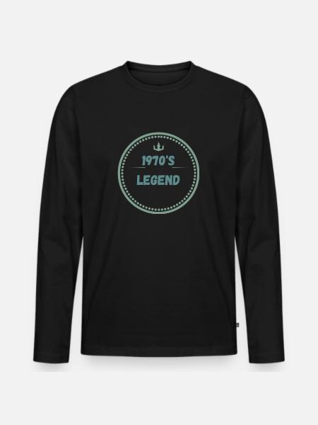 70's Legend - Men's Premium Organic Long Sleeve Shirt - black
