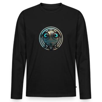 Dans le robot - T-shirt manches longues Premium bio Homme - noir - Devant - Nico (187cm)