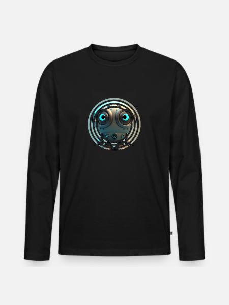 Im Robot - Männer Premium Bio Langarmshirt - Schwarz