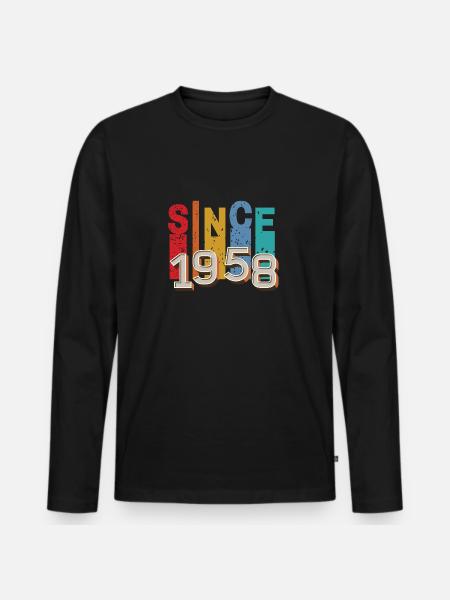 Since 1958 retro - Men's Premium Organic Long Sleeve Shirt - black