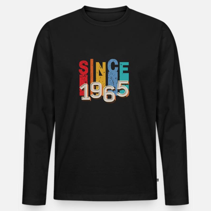 Seit 1965 retro - Männer Premium Bio Langarmshirt - Schwarz