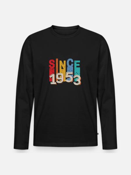 Since 1953 retro - Men's Premium Organic Long Sleeve Shirt - black