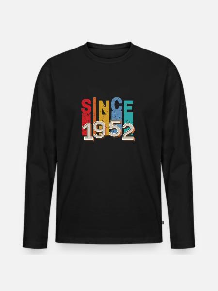 Since 1952 retro - Men's Premium Organic Long Sleeve Shirt - black