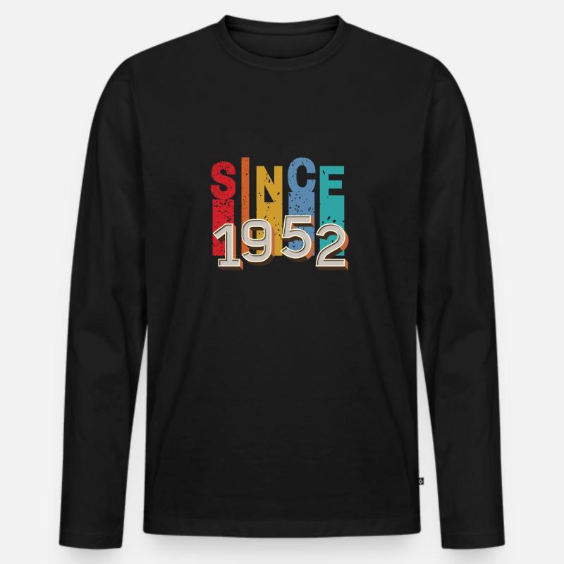 Seit 1952 retro - Männer Premium Bio Langarmshirt - Schwarz