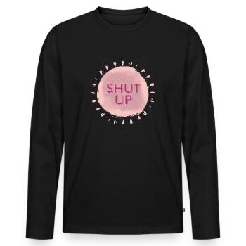 Halt den Mund - Männer Premium Bio Langarmshirt - Schwarz - Vorne - Nico (187cm)