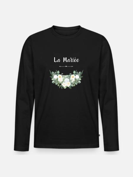La mariée floral - T-shirt manches longues Premium bio Homme - noir