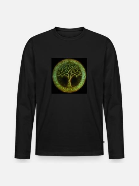 Celtic Tree of Life - Men's Premium Organic Long Sleeve Shirt - black