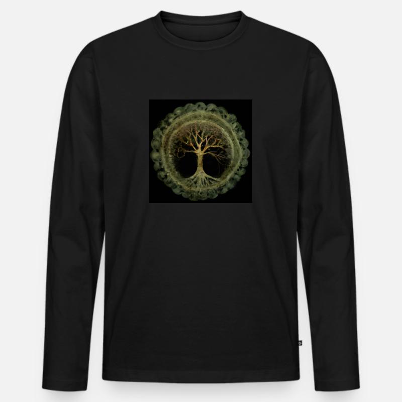 Keltischer Baum des Lebens - Männer Premium Bio Langarmshirt - Schwarz