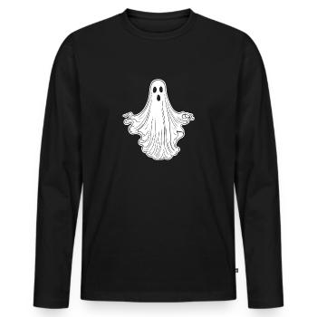 Geist Geister Geisterstunde Halloween - Männer Premium Bio Langarmshirt - Schwarz - Vorne - Nico (187cm)
