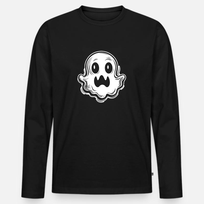 Ghost Ghosts Witching Hour Halloween - Men's Premium Organic Long Sleeve Shirt - black