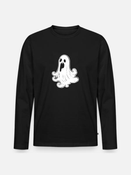 Ghost Ghosts Witching Hour Halloween - Men's Premium Organic Long Sleeve Shirt - black