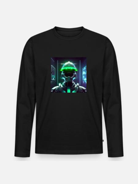 Cyberpunk Space Soldier - Men's Premium Organic Long Sleeve Shirt - black