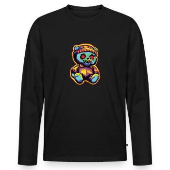 Horror Scary Bear Halloween Blackout Bear - Men's Premium Organic Long Sleeve Shirt - black - Front - Nico (187cm)