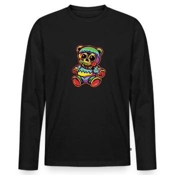 Horror Gruseliger Bär Halloween Jack-o'-Laterne Bär - Männer Premium Bio Langarmshirt - Schwarz - Vorne - Nico (187cm)