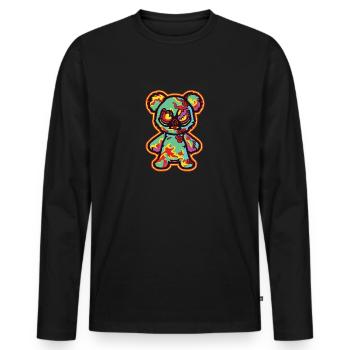 Horror Scary Bear Halloween Howl Bear - Men's Premium Organic Long Sleeve Shirt - black - Front - Nico (187cm)