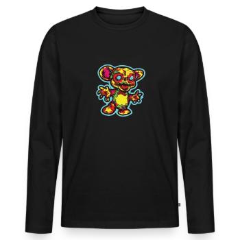 Horreur Scary Bears Halloween DracuBear - T-shirt manches longues Premium bio Homme - noir - Devant - Nico (187cm)