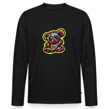 Horror Scary Bear Halloween Safari Bear - Men's Premium Organic Long Sleeve Shirt - black - Front - Nico (187cm)