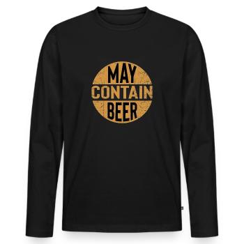 Drôle de chemise de bière pour hommes, pull - T-shirt manches longues Premium bio Homme - noir - Devant - Nico (187cm)