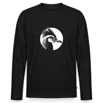 Oiseau de paradis - T-shirt manches longues Premium bio Homme - noir - Devant - Nico (187cm)