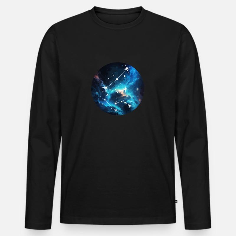 Wassermann - Männer Premium Bio Langarmshirt - Schwarz