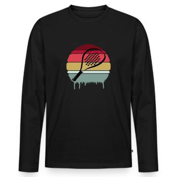 Pádel Vintage - Männer Premium Bio Langarmshirt - Schwarz - Vorne - Nico (187cm)
