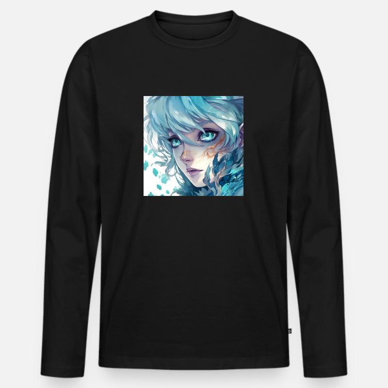 Ice Girl - Männer Premium Bio Langarmshirt - Schwarz