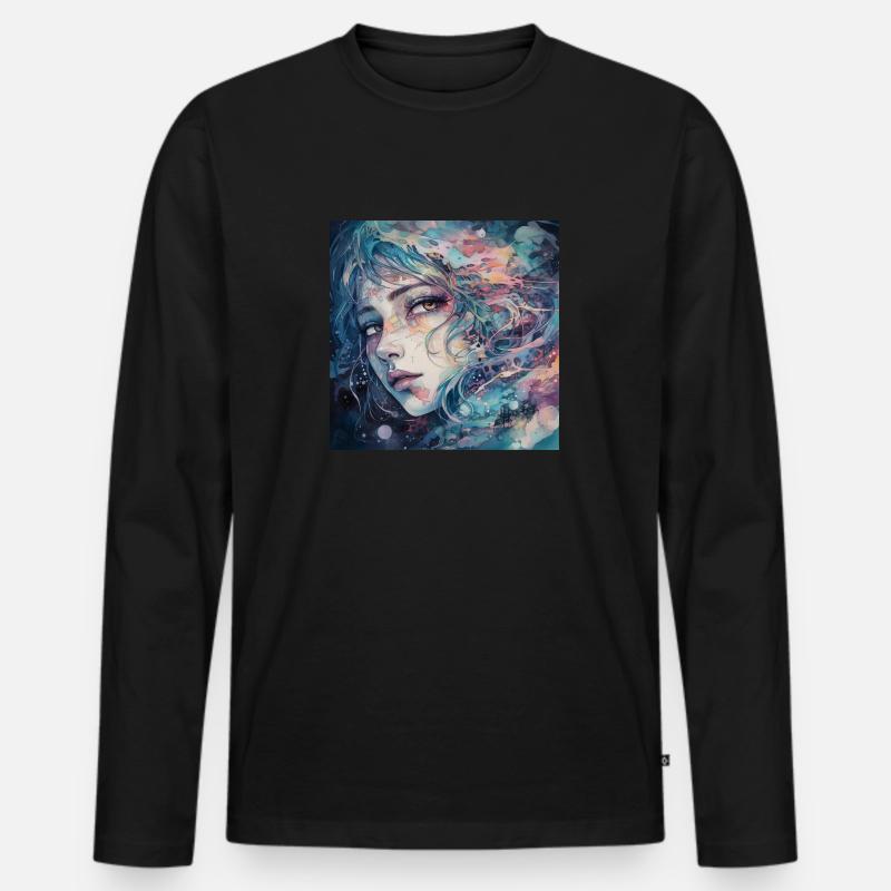 Paint Girl 2 - Männer Premium Bio Langarmshirt - Schwarz