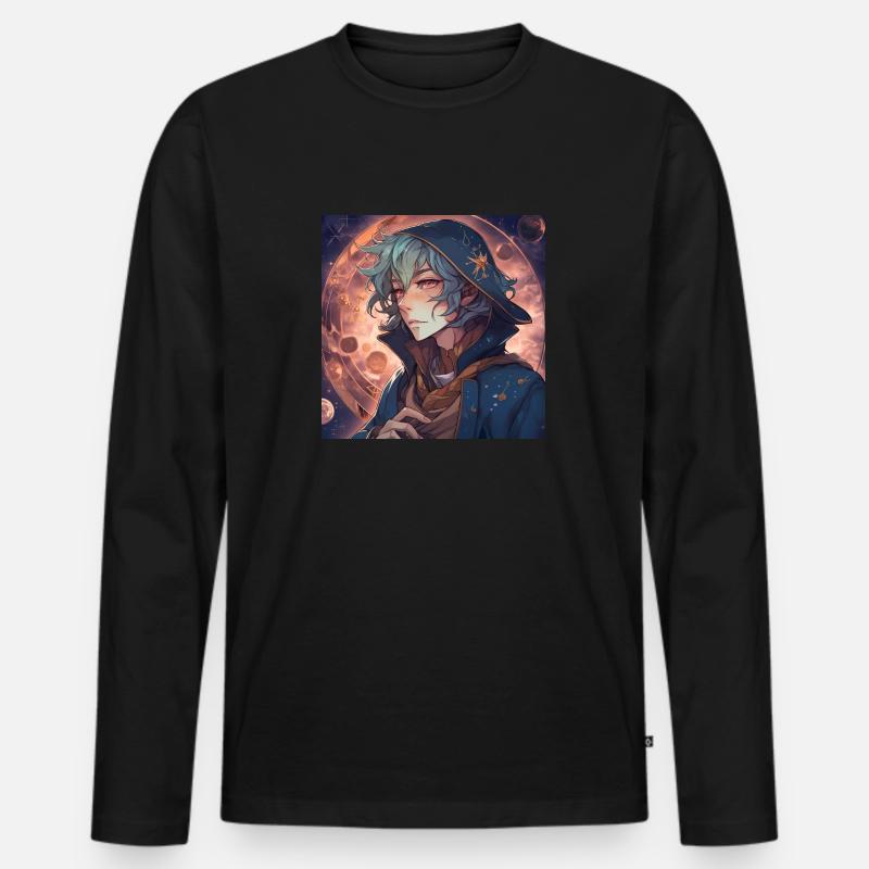 Wizzard Guy - Männer Premium Bio Langarmshirt - Schwarz
