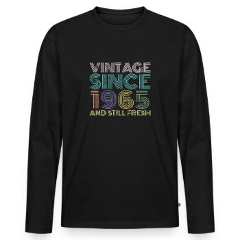 Millésime 1965 - T-shirt manches longues Premium bio Homme - noir - Devant - Nico (187cm)