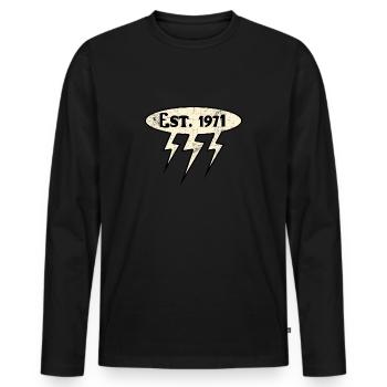 1971 Vintage - Men's Premium Organic Long Sleeve Shirt - black - Front - Nico (187cm)