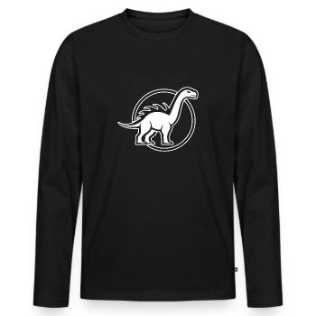 Dino Dinosaurier Dinosaurs Paläontologie - Männer Premium Bio Langarmshirt - Schwarz - Vorne - Nico (187cm)