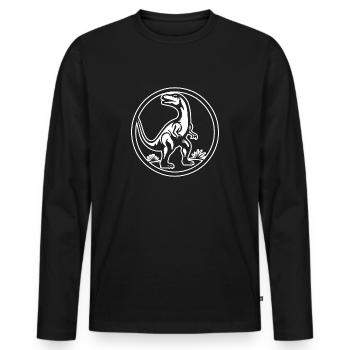 Dino Dinosaurier Dinosaurs Paläontologie - Männer Premium Bio Langarmshirt - Schwarz - Vorne - Nico (187cm)