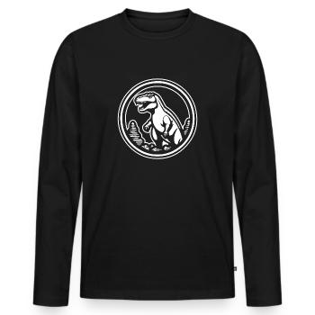 Dino Dinosaurier Dinosaurs Paläontologie - Männer Premium Bio Langarmshirt - Schwarz - Vorne - Nico (187cm)