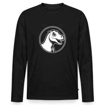Dino Dinosaurier Dinosaurs Paläontologie - Männer Premium Bio Langarmshirt - Schwarz - Vorne - Nico (187cm)