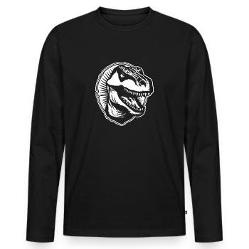 Dino Dinosaurier Dinosaurs Paläontologie - Männer Premium Bio Langarmshirt - Schwarz - Vorne - Nico (187cm)
