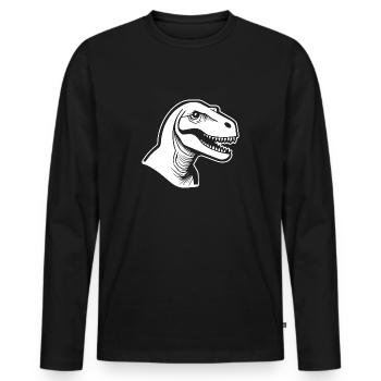 Dino Dinosaurier Dinosaurs Paläontologie - Männer Premium Bio Langarmshirt - Schwarz - Vorne - Nico (187cm)