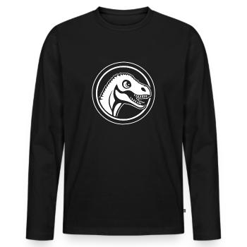 Dino Dinosaurier Dinosaurs Paläontologie - Männer Premium Bio Langarmshirt - Schwarz - Vorne - Nico (187cm)