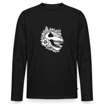 Dino Dinosaurier Dinosaurs Paläontologie - Männer Premium Bio Langarmshirt - Schwarz - Vorne - Nico (187cm)