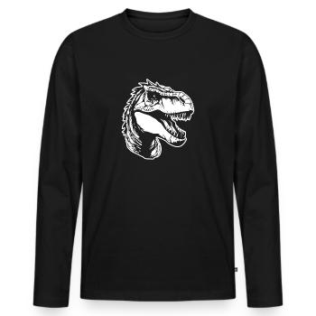 Dino Dinosaurier Dinosaurs Paläontologie - Männer Premium Bio Langarmshirt - Schwarz - Vorne - Nico (187cm)