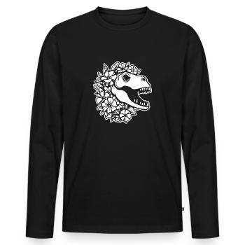 Dino Dinosaurier Dinosaurs Paläontologie - Männer Premium Bio Langarmshirt - Schwarz - Vorne - Nico (187cm)