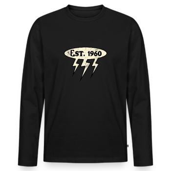 Millésime 1960 - T-shirt manches longues Premium bio Homme - noir - Devant - Nico (187cm)