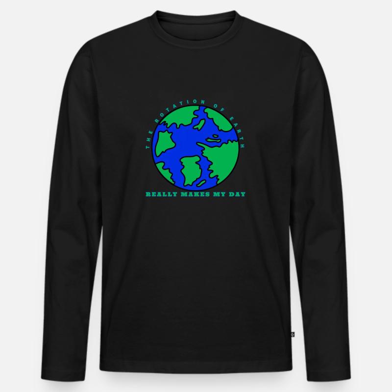 Rotation der Erde - Männer Premium Bio Langarmshirt - Schwarz