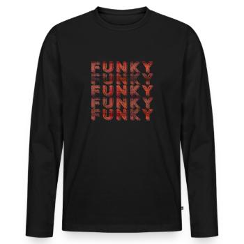 Funky Vintage - Männer Premium Bio Langarmshirt - Schwarz - Vorne - Nico (187cm)