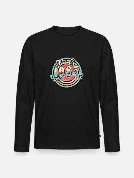 Vintage 1985 - Men's Premium Organic Long Sleeve Shirt - black