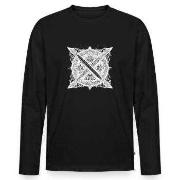 Nordic mandala in white - Men's Premium Organic Long Sleeve Shirt - black - Front - Nico (187cm)