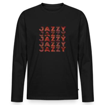 Jazz Musique Jazzy - T-shirt manches longues Premium bio Homme - noir - Devant - Nico (187cm)