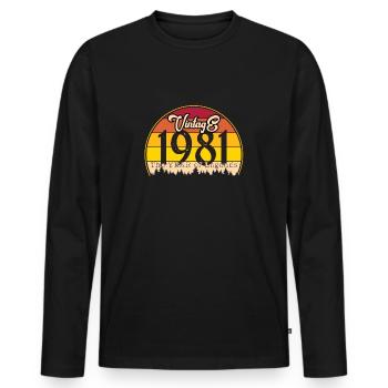 1981 Vibes - Men's Premium Organic Long Sleeve Shirt - black - Front - Nico (187cm)