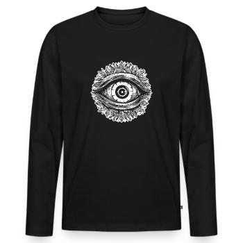 Eye Eyes Ophthalmologist - Men's Premium Organic Long Sleeve Shirt - black - Front - Nico (187cm)