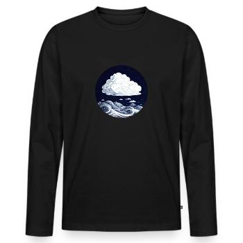 Clouds in blue/white - Men's Premium Organic Long Sleeve Shirt - black - Front - Nico (187cm)